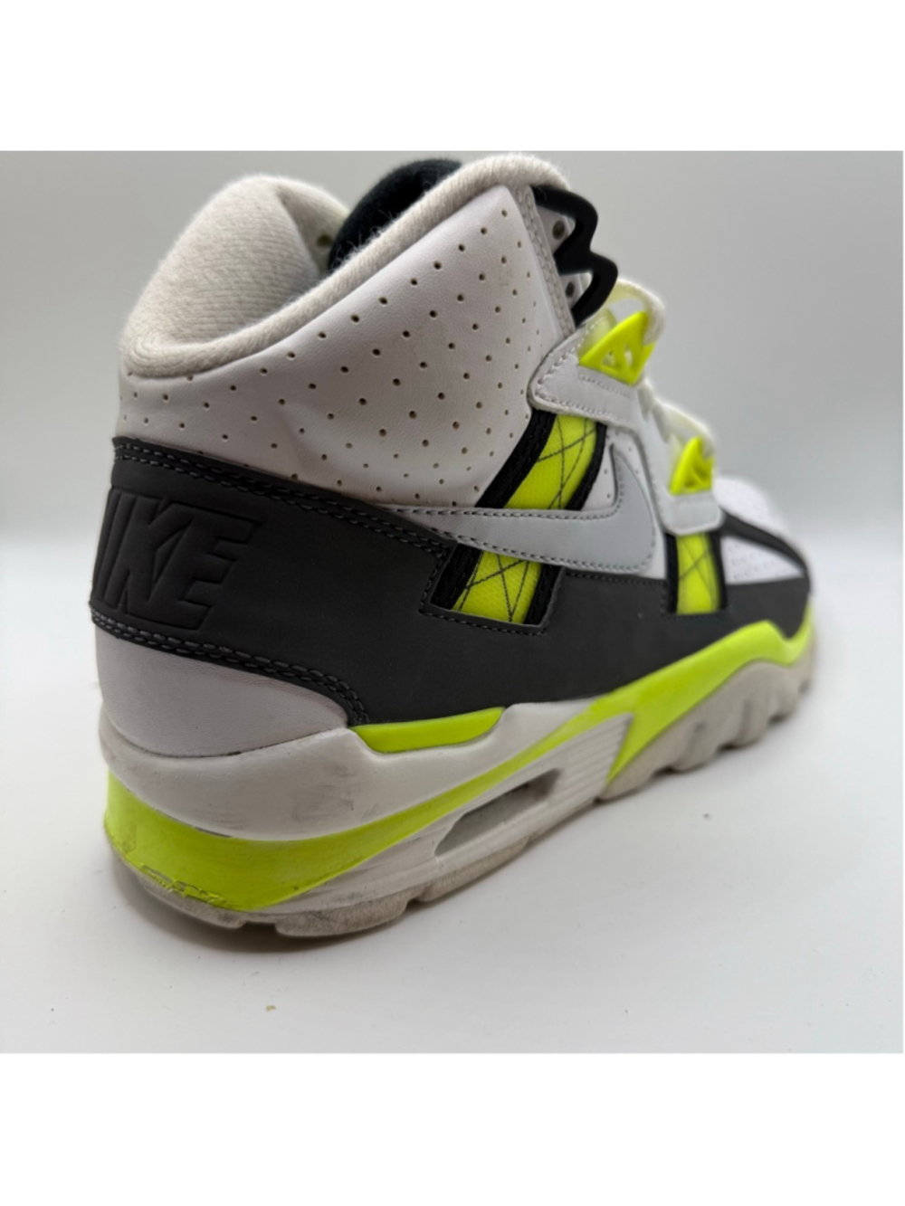 Men's Nike Air Trainer SC High White Neon Green Athletic Shoes 7.5 302346-118 - Picture 3 of 16
